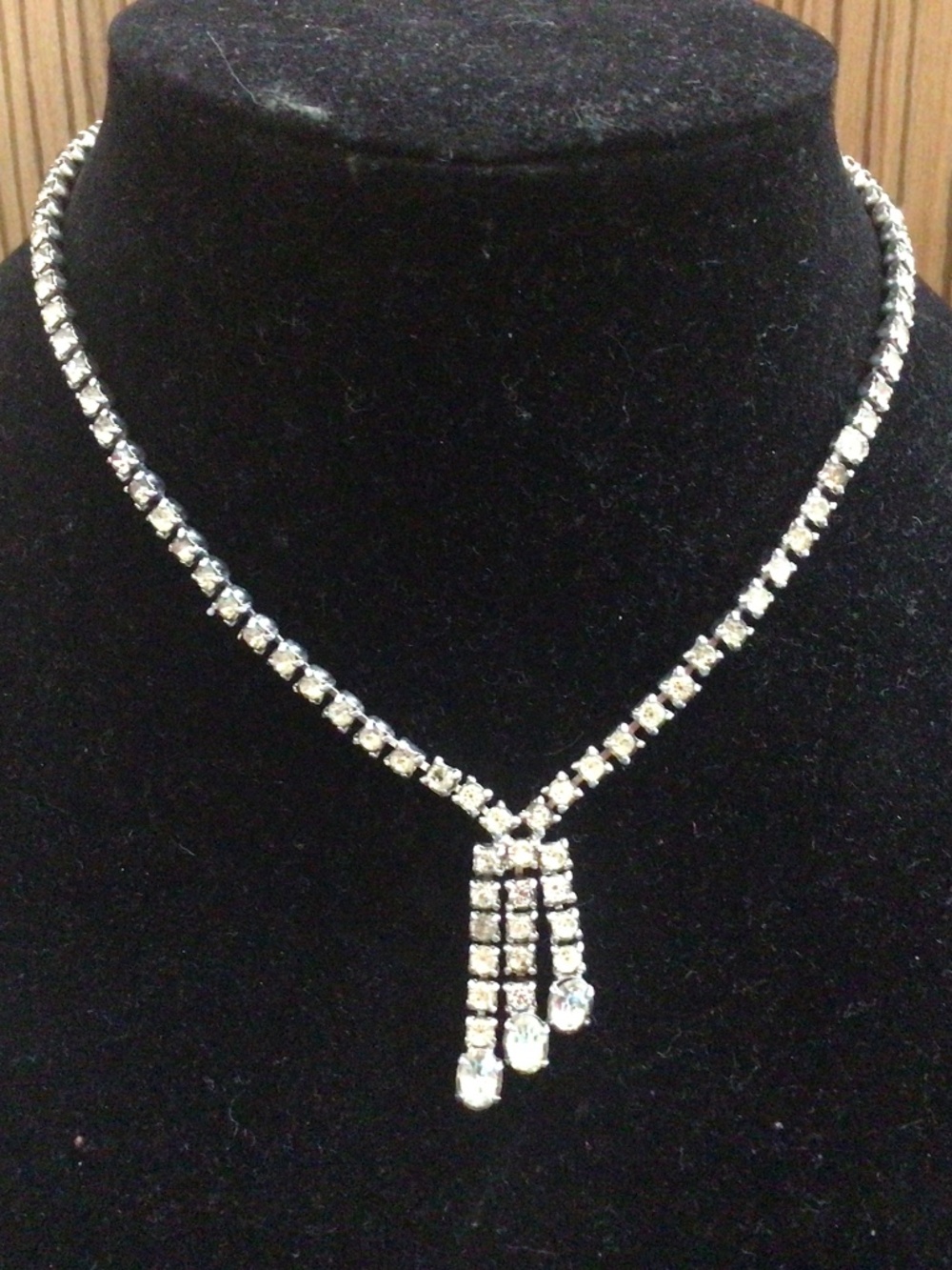 Old rhinestone necklace. No stones missing. Fair Condition